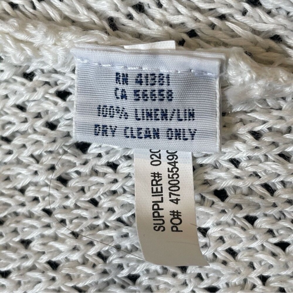 POLO RL 100% Linen Knit Mesh Oversized Dolman Sleeve Sweater in White Size Small - Picture 9 of 10